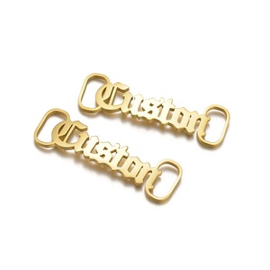 Mạ Vàng Tùy Chỉnh Cũ Tiếng Anh Tên Giày Khóa Thép Không Gỉ Quyến Rũ Giày Phụ Kiện Trang Trí Giày Giày Ren Khóa - Product Image 2