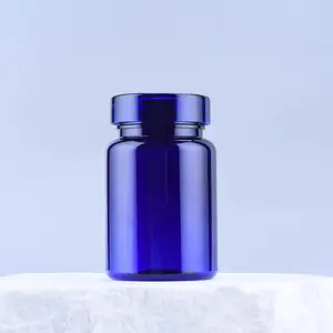 100cc Blue Capsule Pet Plastik pillen flasche zur Aufbewahrung von Nahrungs ergänzungs mitteln Verpackung Vitamin flasche