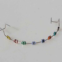 1 paire d'attaches dentaires temporaires colorées avec fils métalliques et attaches de ligature orthodontique, décorations dentaires