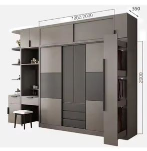 Armario de Madera de Buena Calidad, Organizador de Ropa, Armario de Dormitorio, Muebles Personalizados con Puertas Corredizas - Product Image 5