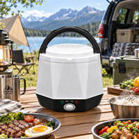 Cuisinière à riz électrique portable pour voiture et extérieur 220V 1.6L, avec minuterie numérique et fonction maintien au chaud pour le camping