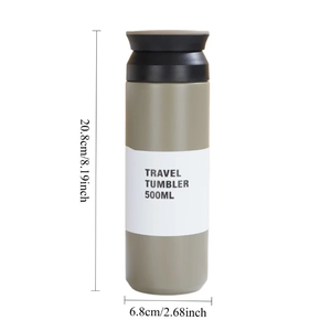 Gobelet de voyage isotherme en acier inoxydable à double paroi style Japandi 350 ml 500 ml avec couvercle, tasse à café portable, maintien au chaud 12-24 heures - Product Image 4