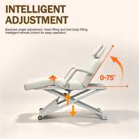Fauteuil de traitement électrique pour salon et spa avec dossier inclinable, repose-jambes et réglage de la hauteur par élévateur à ciseaux