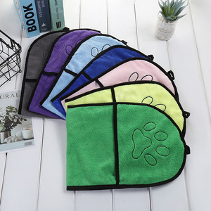 Ultra Absorbent Microfiber Dog Grooming Towel with Hand Pockets Quick Drying Dog Shammy Stocked Feature - Product Image 3