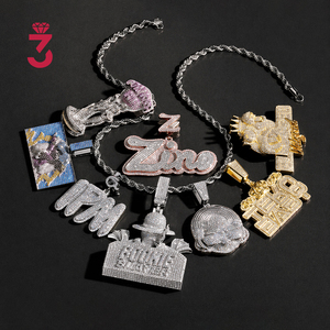 <strong>Custom</strong> Moissanite <strong>Pendant</strong> Name Pass Tester Moissanite Gra Certificate 925 Silver Fully Vvs <strong>Iced</strong> Out Hip Hop Moissanite <strong>Pendant</strong> - Product Image 3