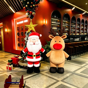 Costume de mascotte gonflable en peluche Père Noël, dégonflable facilement, costume de <span class=keywords><strong>renne</strong></span> de Noël gonflable pour décoration de Noël gonflable - Product Image 1