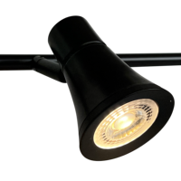 Pendentif à rail fixe à 4 lumières avec ampoules LED GU10 en fer pour restaurant, appartement, bureau, bar, décoration de salle.