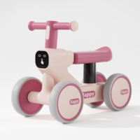 Voiture à pédales pour enfants de 1 à 3 ans, vélo d'équilibre à 4 roues anti-retournement, trottinette pour bébé unisexe, vélo à pousser pour tout-petits