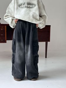 Nouveau Jean <span class=keywords><strong>Cargo</strong></span> Ample en Coton Doublé Polaire pour Enfants 2026, Style Coréen, Pantalon Long Droit et Ample pour Garçons - Product Image 6