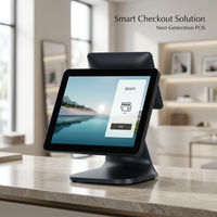 Équipement de point de vente à écran tactile de 15 pouces avec affichage client pour les machines tout-en-un et les systèmes de point de vente dans les supermarchés