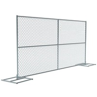 Clôture à température mobile Location de chantier Panneau mobile en métal 8 'x 12' Clôture temporaire Barrière à maillons de chaîne remplie de mailles