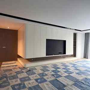 Meuble TV moderne de luxe sur mesure de 75 pouces, meuble de présentation en bois avec éclairage, ensemble de meubles pour salon - Product Image 6