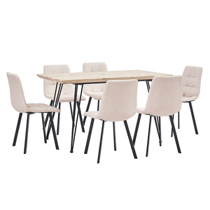 Juego de comedor ชุดโต๊ะอาหารไม้7ชิ้นชุด DS-611โลหะสำหรับห้องครัว - Product Image 1