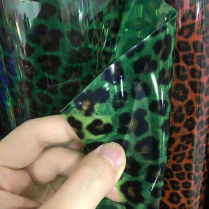 Vendita diretta in fabbrica di colore leopardo PVC <span class=keywords><strong>pellicola</strong></span> trasparente stampa tessuto PVC per borsa scarpe materiali morbido elasticizzato - Product Image 6