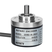 Sensor Codificador Rotatorio Incremental Serie OVW de 38mm de Diámetro, Eje Semihueco de 8mm, 100-2500 P/R, Salida ABZ de 3 Fases, DC5V, Codificador 90