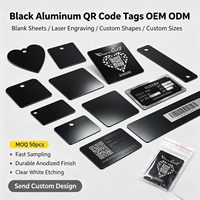 Placa de Identificación de Aluminio con Acabado en Níquel Negro de Estilo Moderno, Letrero Metálico Personalizado con Logotipo, Código QR, Impresión por Serigrafía, Forma Personalizada