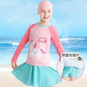 Traje de Baño de Dos Piezas para Niñas SwimBobo, Secado Rápido, Mangas con Diseño de Paneles, Protección Solar UPF 50, para Natación y Deportes Acuáticos - Product Image 2