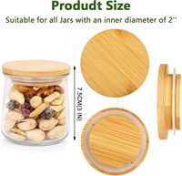 Lot de 24 couvercles de bocaux à yaourt, couvercles de bocaux en bambou naturel Oui avec anneau d'étanchéité en silicone, couvercles de bocaux en bois réutilisables
