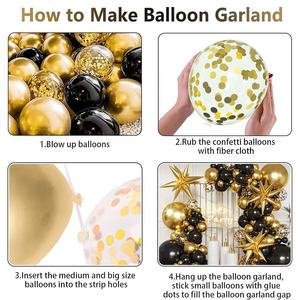 Décorations de fête de remise des diplômes, fournitures de fête, kits de ballons dorés et noirs, ensemble personnalisé de cadeaux de fête de remise des diplômes pour la remise des diplômes - Product Image 2