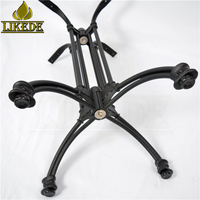Base de table en aluminium moulé noir mat de haute qualité, détachable, avec revêtement en poudre et réglages de nivellement