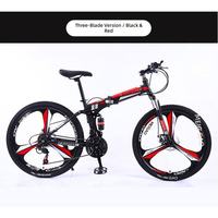 Vélo de montagne pliable Jovia FB-05 à suspension avant souple, version 3 pales, 24 pouces, freins à disque doubles, vitesses variables, pour la ville