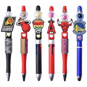 พวงกุญแจตกแต่งทีมกีฬาแบบกำหนดเองปี 2026 ลูกปัดโฟคอลสำหรับทำปากกา ดีไซน์ใหม่ ลูกปัด PVC และซิลิโคน - Product Image 3