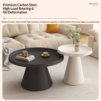 Table basse Art Déco de style nordique, en fer forgé, avec plateau en dalle de pierre, tendance, luxe léger, de forme ronde, pour balcon