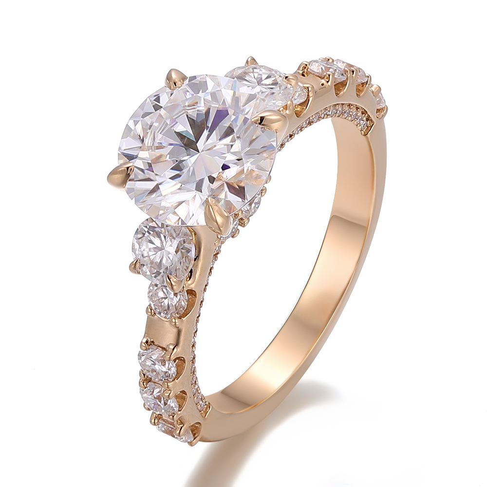 แหวนเพชรโมอิสซาไนต์ทองแท้ 14k