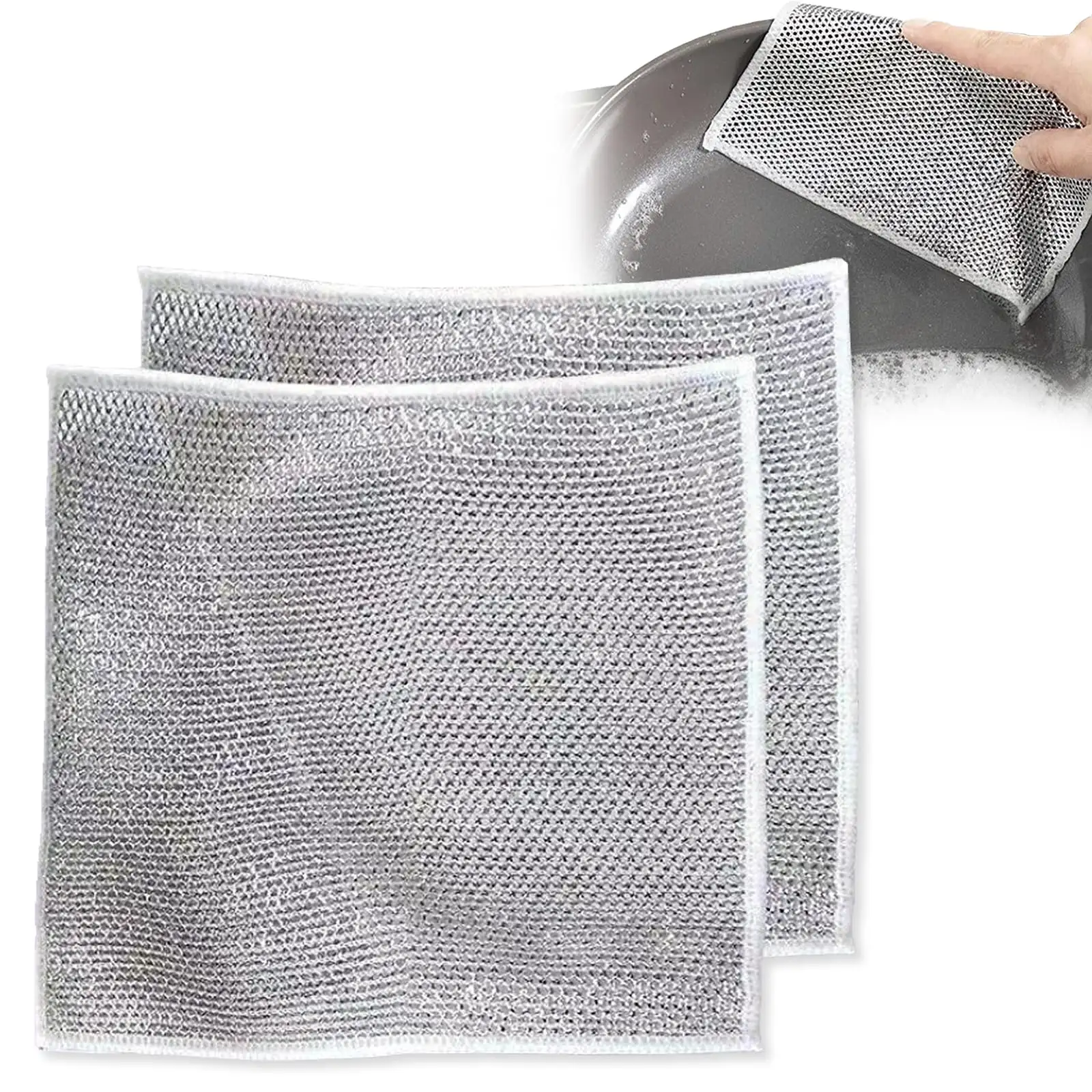 Silver Wire Cleaning Cloth Household Products Wash Silver Rag Strong Rust Removal kitchen Sliver Wire Cleaning Cloth Rags