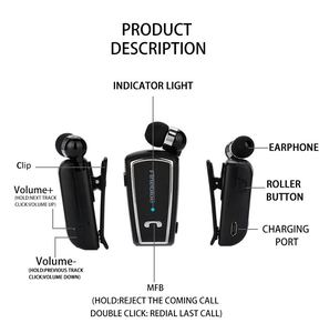 Fineblue-auriculares inalámbricos para teléfonos móviles, audífonos estéreo con Clip retráctil, con micrófono, <span class=keywords><strong>F</strong></span>-V3 <span class=keywords><strong>f</strong></span> v3 - Product Image 2