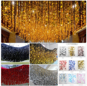 Curtain di Paillettes Rotondi Personalizzati Lucidi per Decorazione Soffitto, con Perline e Paillettes Argento e Oro per <span class=keywords><strong>Sala</strong></span> - Product Image 6