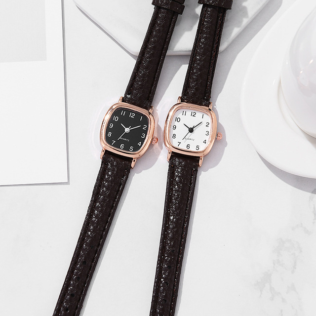 Wholesale Simple Watches for Women Square Dial Leather Wrist Watch High Quality Ladies Casual Bracelet Watches