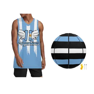Индивидуальная баскетбольная майка с флагом Аргентины, баскетбольный комплект из двух униформы Aldults, дроп-доставка, мужские спортивные рубашки