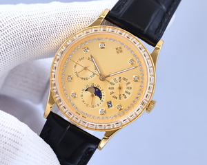 <span class=keywords><strong>Montre</strong></span> de luxe de haute qualité Pateks Philippes pour homme, nouveau modèle avec bracelet en cuir, boîtier en métal, cadran en cristal saphir - Product Image 3