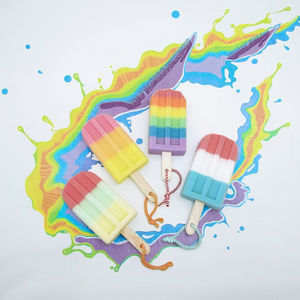 Esponja de baño suave para bebé, exfoliante corporal, paleta de arcoíris encantadora, esponjas de ducha bonitas, cepillo de limpieza de botellas, esponjas de baño exfoliantes para niños - Product Image 2