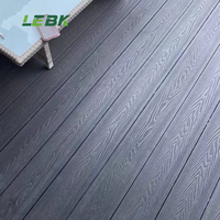 Lames de Terrasse Extérieure en Composite Bois-Plastique Agréables au Toucher, Aspect Bois Naturel, Texture Gaufrée 3D, Plancher WPC