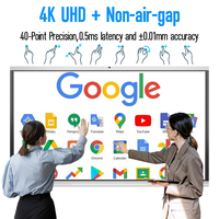Pizarra Interactiva Inteligente 4K de 65-75 Pulgadas con Lápiz y Control Remoto Gratuitos, Panel Plano Inteligente para Escuela