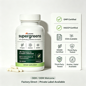 Capsules Supergreens à Marque Privée OEM, 40+ Nutriments, Probiotiques, Enzymes, 150 Comprimés, Complément Vegan - Product Image 4