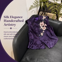 Gilet sans manches en satin de soie Xiangyunsha lavé pour femme, broderie Luneville faite à la main, nouveau style chinois, pour superposition