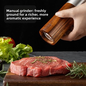 <span class=keywords><strong>Moulin</strong></span> à <span class=keywords><strong>poivre</strong></span> cylindrique en bois d'acacia avec tête en acier inoxydable 304, pour la cuisine domestique, bouteille à épices manuelle pour <span class=keywords><strong>poivre</strong></span> du <span class=keywords><strong>Sichuan</strong></span> et sel de mer - Product Image 3