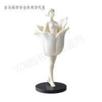 Moderne Blumengöttin-Skulptur - Maßgefertigte Polyresin-Kunstfigur, Elegante Statue für Moderne Wohnzimmer- und Schlafzimmer-Dekoration