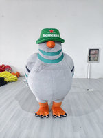 Costume de mascotte gonflable publicitaire OEM en forme de mouette, tenue de mascotte d'oiseau en peluche pour adulte, idéal pour la promotion de marques de bière, les événements et les défilés