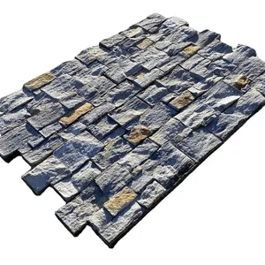 Blue Dark Grey Quartzite Loose Thin Veneer Stacked Natural Stone Cladding