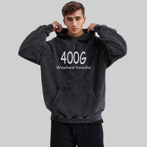 Nouveau logo de broderie <span class=keywords><strong>d</strong></span>'impression personnalisée pour unisexe 400 Gsm à capuche personnaliser vierge <span class=keywords><strong>d</strong></span>écontracté surdimensionné sweats à capuche 400gsm - Product Image 1