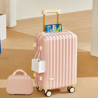 Ensemble de valises de luxe unisexe en deux pièces en ABS+PC, coque rigide, léger, imperméable, portable pour les voyages