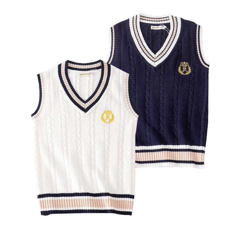 Embroidered V neck Girl Student School