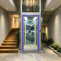 Luxus-Villenaufzug Kleiner Hauslift AC-Antrieb Glaskabine Edelstahlmaterial für 2 bis 4 Etagen 400kg CE-Zertifiziert