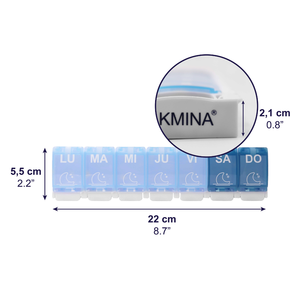 Organisateur de pilules hebdomadaire avec 3 compartiments pour usage domestique, grand organisateur de pilules hebdomadaire KMINA K40023 - Product Image 3