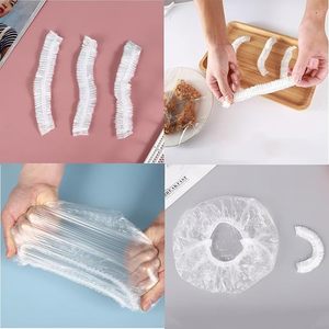 Couvre-bols en plastique avec bordure élastique, couvercles souples pour contenants alimentaires, style sacs alimentaires jetables - Product Image 2