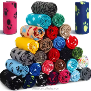 Many Styles Super Cozy Fleece Pet Blanket Cheap Promotion Bone Paw Print Dog Blanket Pet